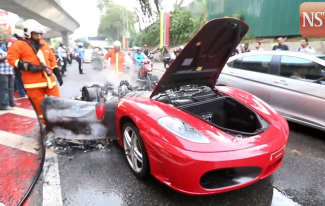 Άλλη μια Ferrari κάηκε, αυτή τη φορά στη Μαλαισία