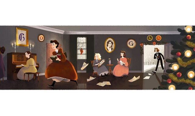 184η επέτειος από τη γέννηση της Louisa May Alcott στο Doodle της Google