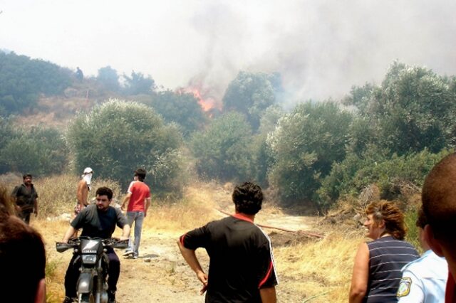 Φωτιά στην περιοχή της Κνωσού