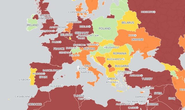 Χάρτης: Ποιες χώρες βρίσκονται στο ‘κόκκινο’ για τρομοκρατικό χτύπημα