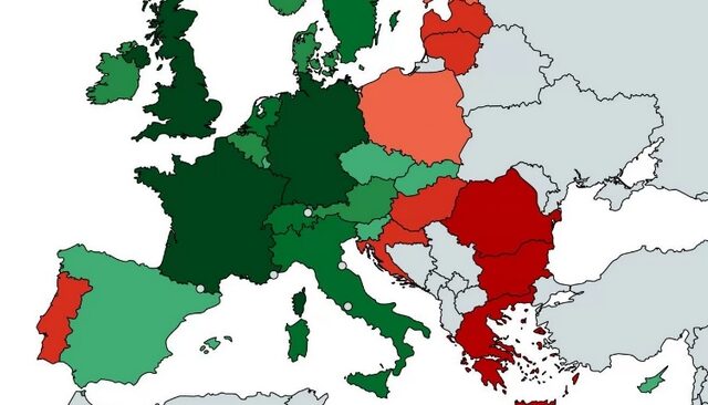 Χάρτης: Πώς έχει αλλάξει ο πληθυσμός στις χώρες της Ευρώπης τα τελευταία εφτά χρόνια