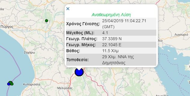 Σεισμός τώρα: Ισχυρή δόνηση ταρακούνησε τη Δημητσάνα
