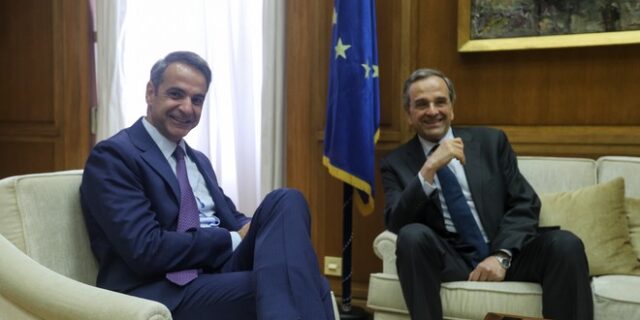 Συνάντηση Μητσοτάκη- Σαμαρά χωρίς δηλώσεις