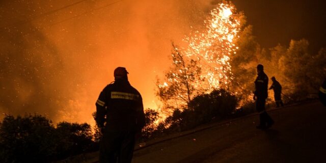 Φωτιά στην Εύβοια: Στη μάχη τα ερπυστριοφόρα για αντιπυρικές ζώνες – Μαίνεται το μέτωπο κοντά στο χωριό Πλατάνια