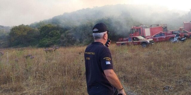 Ζάκυνθος: Σε εξέλιξη φωτιά στον Σκοπό