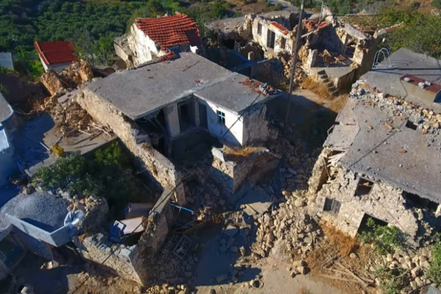 Σεισμός στην Κρήτη: Βίντεο drone καταγράφει το μέγεθος της καταστροφής