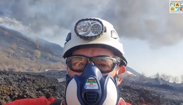 Λα Πάλμα: Ελληνική αποστολή στο ηφαίστειο Κούμπρε Βιέχα – Πλάνα που κόβουν την ανάσα