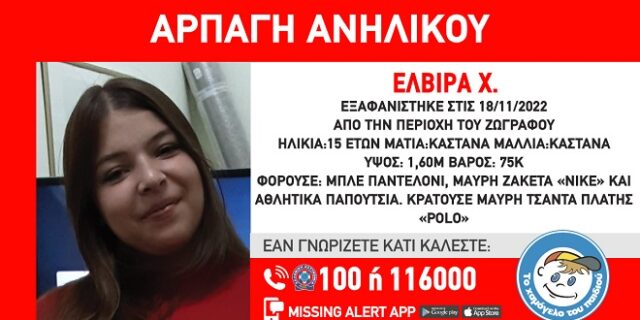 Συναγερμός στου Ζωγράφου για την αρπαγή 15χρονης