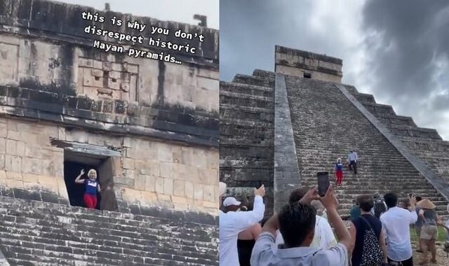 Μεξικό: Τουρίστρια ανέβηκε παράνομα σε ιερό κτίσμα των Μάγια – “Θυσιάστε την” φώναζαν οι επισκέπτες