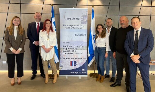 Sunlight Group: Ισχυρή παρουσία στο Ισραήλ μέσω εξαγοράς της Israeli Industrial Batteries