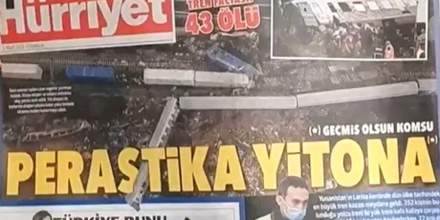 Τραγωδία στα Τέμπη: Στα Greeklish η Hurriyet – “Perastika Yitona”