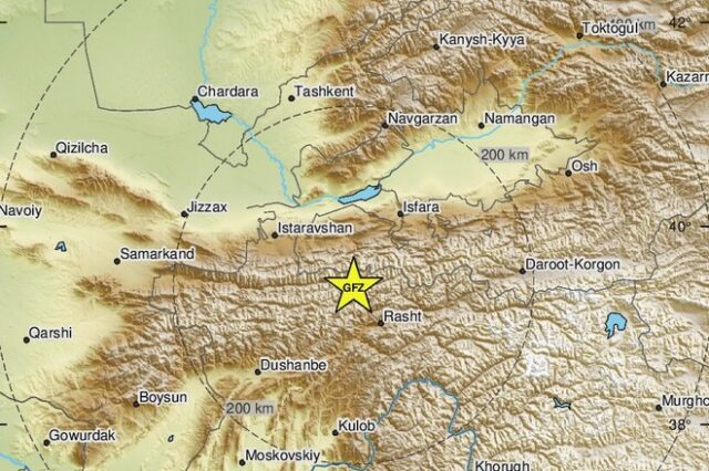 Σεισμός 5,8 Ρίχτερ στο Τατζικιστάν