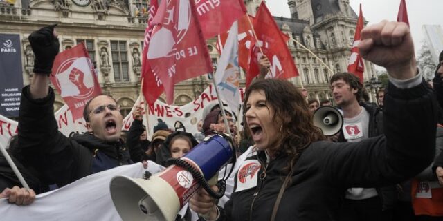 Γαλλία: Εκατοντάδες χιλιάδες πολίτες διαδηλώνουν για το συνταξιοδοτικό με αφορμή την Πρωτομαγιά