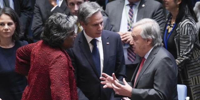 Antony Blinken, Linda Thomas-Greenfield, Antonio Guterres