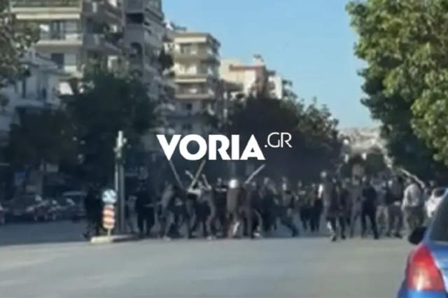 Θεσσαλονίκη: Βίντεο από τη συμπλοκή μεταξύ οπαδών στη Βούλγαρη