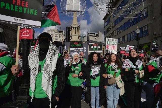 διαδήλωση στο Λονδίνο υπέρ των Παλαιστινίων