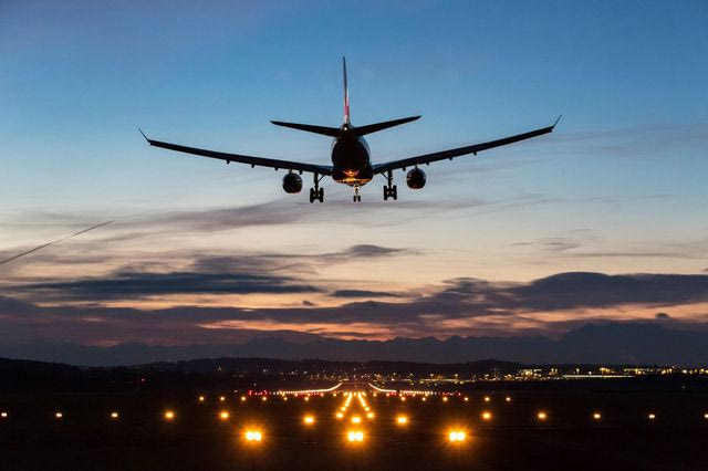 Landing airplane