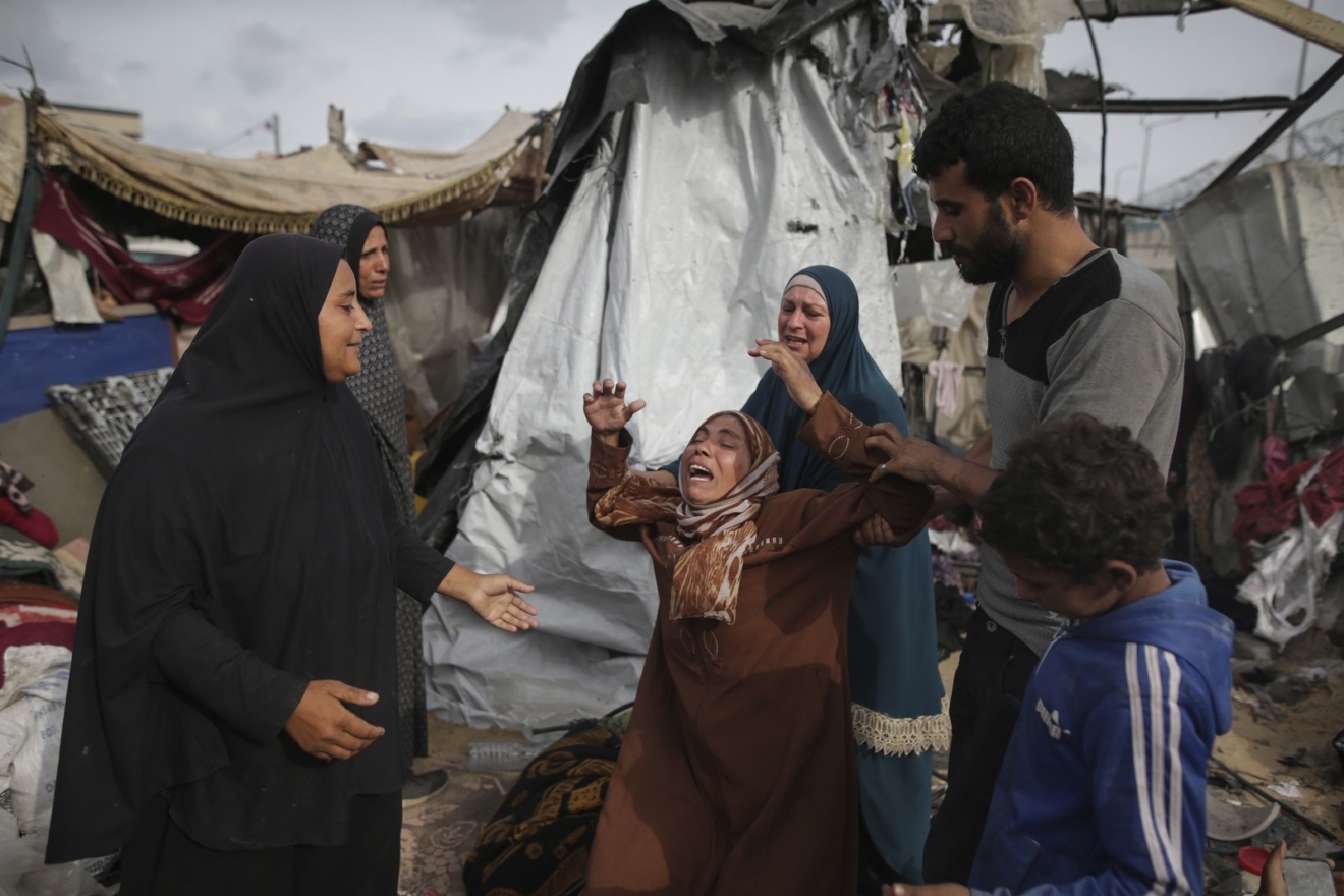 Εκτοπισμένοι Παλαιστίνιοι, δυτικά της πόλης Ράφα