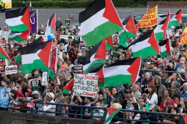 Διαδήλωση κατά του πολέμου στη Γάζα στο Hampden Park της Γλασκώβης