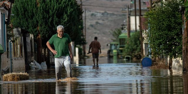 Πλημμύρες από την καταστροφική κακοκαιρία Ιανός που έπληξε τη Θεσσαλία το 2020