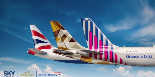 Συνεργασία της SKY express με British Airways και Etihad Airways