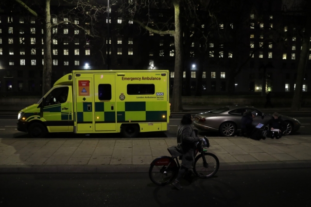 Ασθενοφόρο στο Λονδίνο. Εικόνα αρχείου