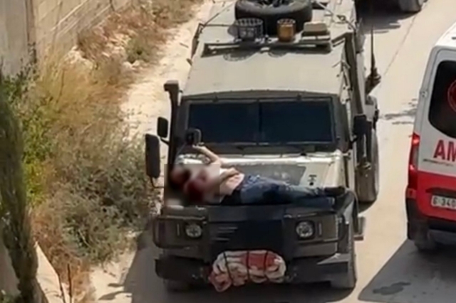 Ισραήλ: Αποστροφή για το βίντεο της βαρβαρότητας – Έδεσαν σε καπό τζιπ τραυματία Παλαιστίνιο