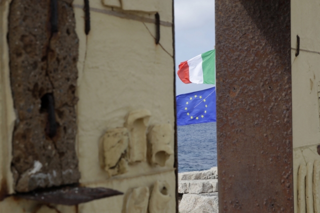 Σημαίες Ιταλίας και Ευρώπης