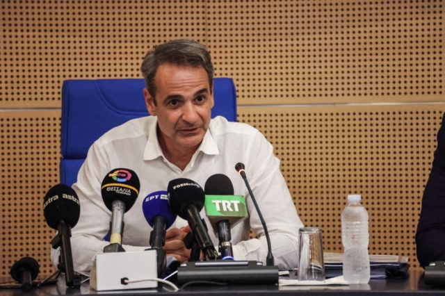 Επίσκεψη του Πρωθυπουργού Κυριάκου Μητσοτάκη στην Λάρισα, Τρίτη 4 Ιουνίου 2024. Ο Πρωθυπουργός παρέστη και μίλησε στα εγκαίνια του Επιχειρησιακού Κέντρου Πολιτικής Προστασίας Θεσσαλίας και στη συνέχεια προήδρευσε σε σύσκεψη με αντικείμενο τα μέτρα αποκατάστασης από τις καταστροφές που προκάλεσαν οι κακοκαιρίες "Daniel" και "Elias".