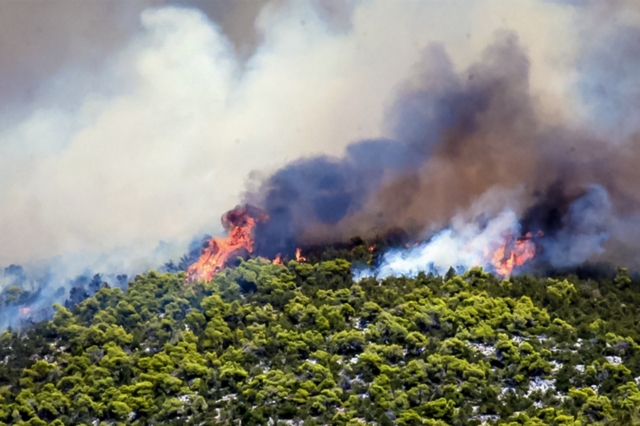 Μεγάλη φωτιά στη Ροδόπη: Μάχη με επίγεια και εναέρια μέσα