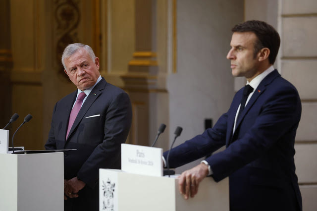 Ο Γάλλος πρόεδρος Εμανουέλ Μακρόν και ο βασιλιάς της Ιορδανίας Αμπντάλα Β'