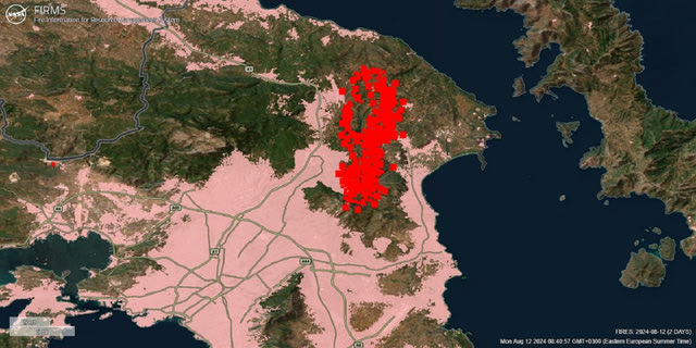 Φωτιά στην Αττική: Πύρινο μέτωπο 30 χλμ – Ο χάρτης της NASA