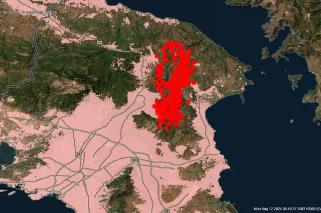 Φωτιά στην Αττική: Πύρινο μέτωπο 30 χλμ – Ο χάρτης της NASA