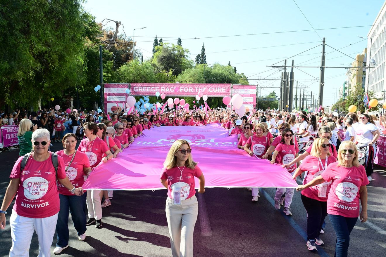 Race for the Cure 2024: “Πλημμύρισε” το κέντρο της Αθήνας στον αγώνα για τον καρκίνο του μαστού