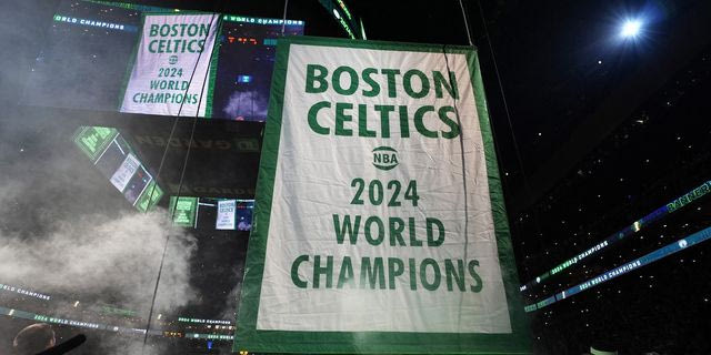 Boston Celtics 2024 World Championship banner