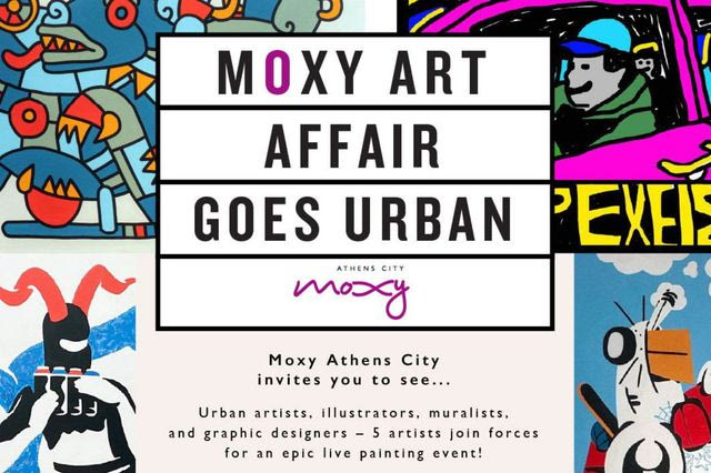 5 Urban καλλιτέχνες μετατρέπουν το Moxy Athens City σε ζωντανό έργο τέχνης