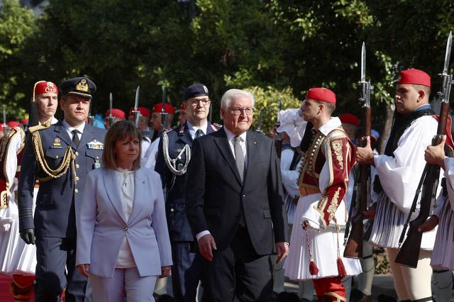 Συνάντηση της Προέδρου της Δημοκρατίας Κατερίνας Σακελλαροπούλου με τον Πρόεδρο της Ομοσπονδιακής Δημοκρατίας της Γερμανίας Φρανκ Βάλτερ Σταϊνμάιερ