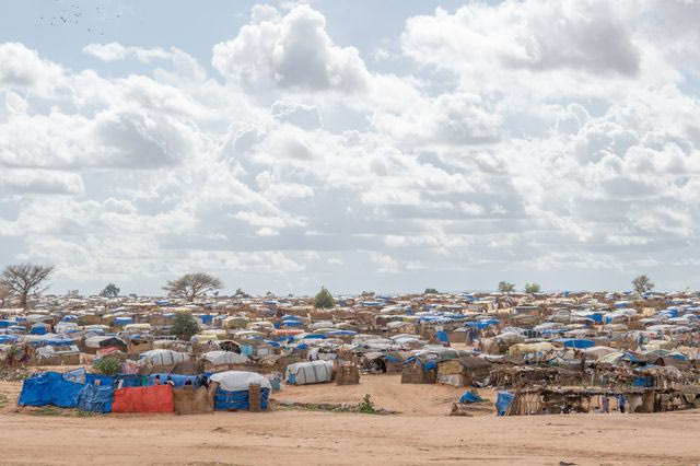 Όψη του καταυλισμού διέλευσης Adré, Chad