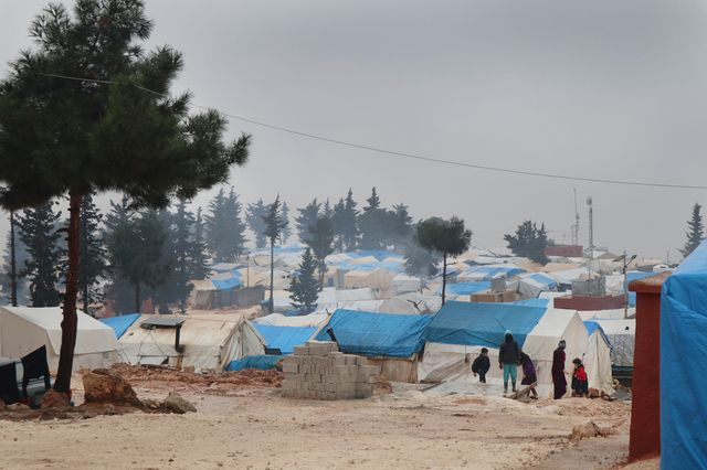 Όψη του καταυλισμού Tabqa στη βορειοανατολική Συρία, Δεκέμβριος 2024