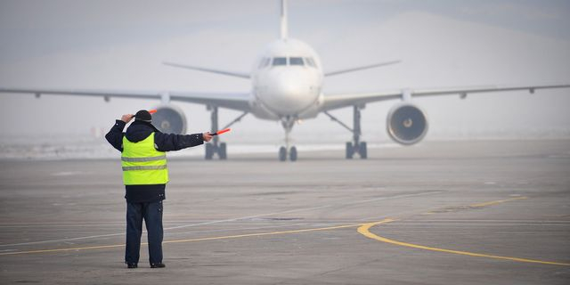 Αεροσκάφος σε συνθήκη ομίχλης, φωτογραφία αρχείου