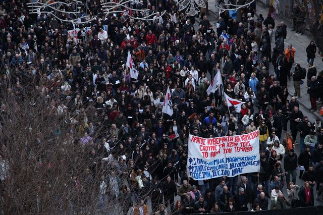 Συλλαλητήριο στην Θεσσαλονίκη για το σιδηροδρομικό δυστύχημα στα Τέμπη