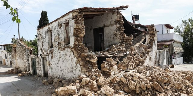 Καταστροφές στην Βόνη Ηρακλείου από τον σεισμό των 5,8 Ρίχτερ το 2021